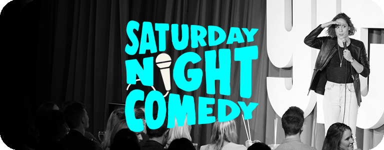 Saturday Night Comedy Button Suzi bw
