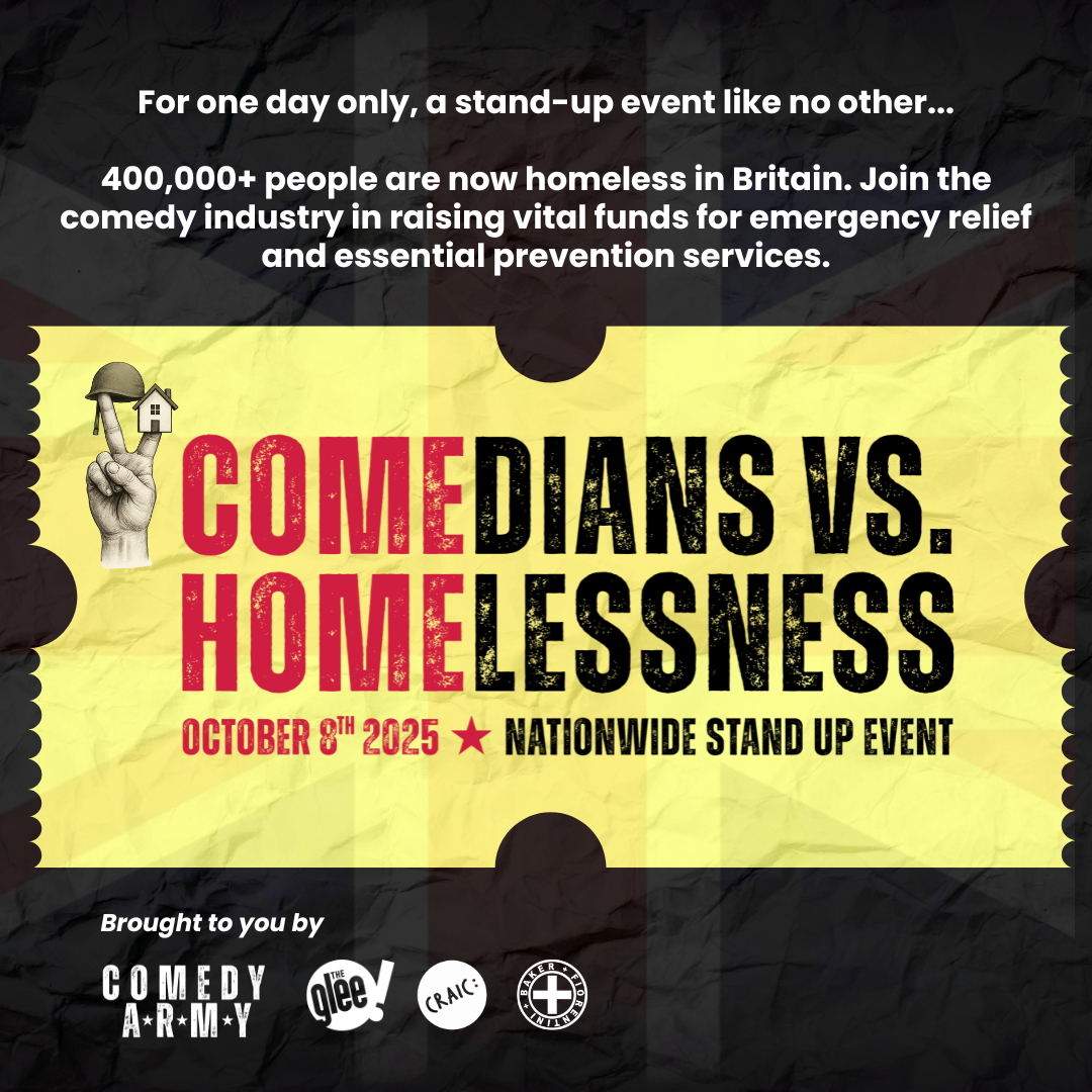 Comedians v Homelessness - live comedy at The Glee Club Glasgow