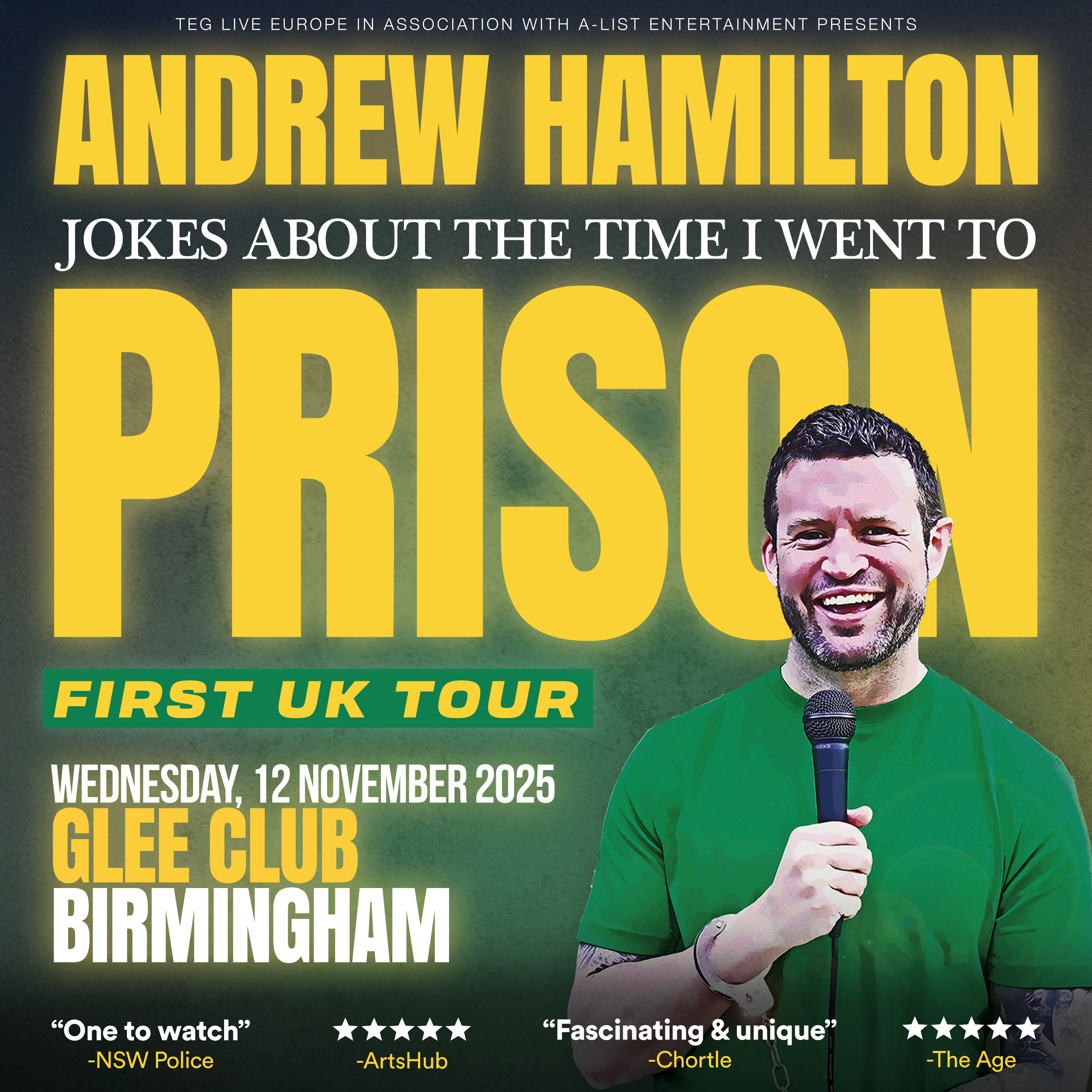 Andrew Hamilton - live comedy at The Glee Club Birmingham