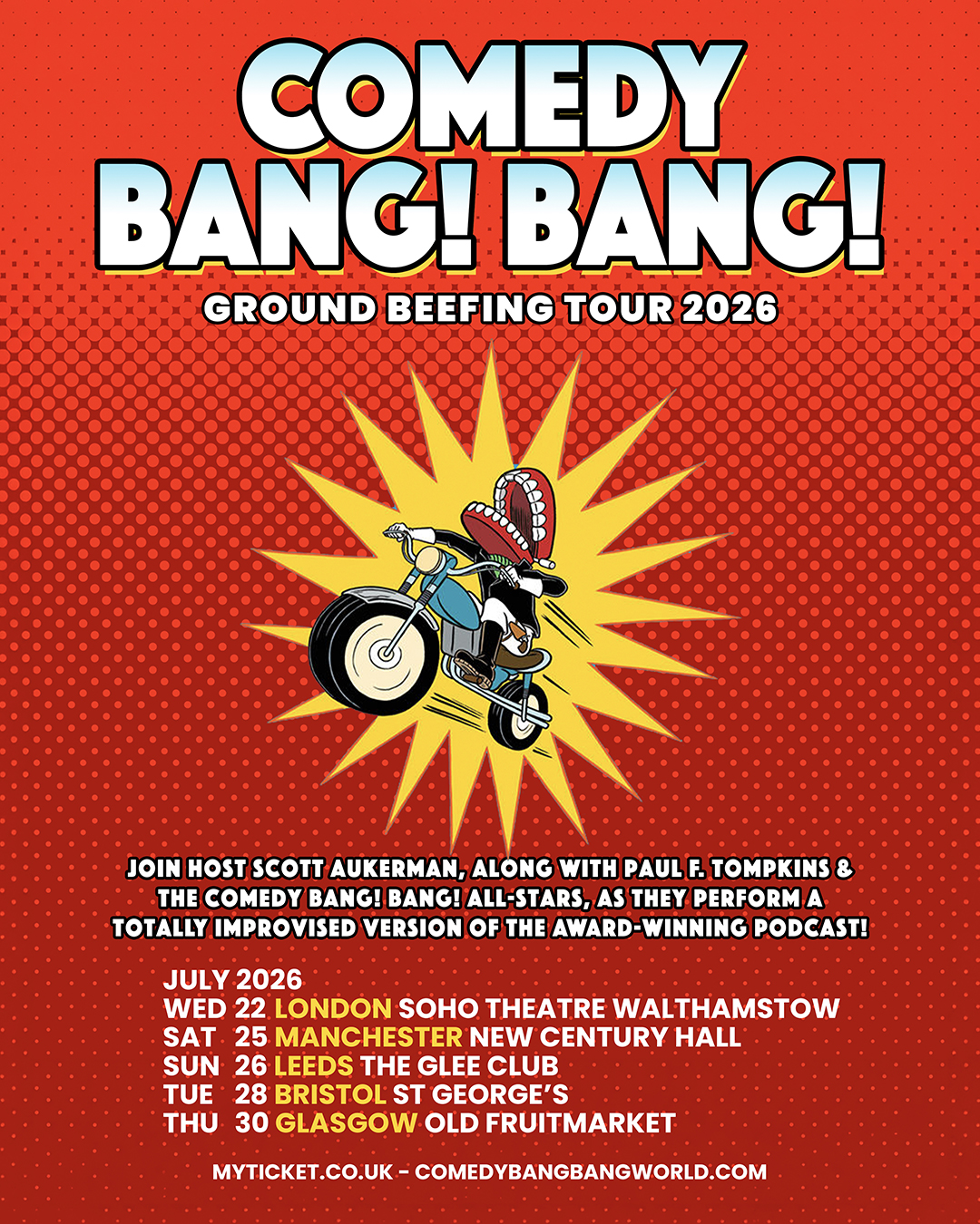 Comedy Bang! Bang! - live comedy at The Glee Club Leeds
