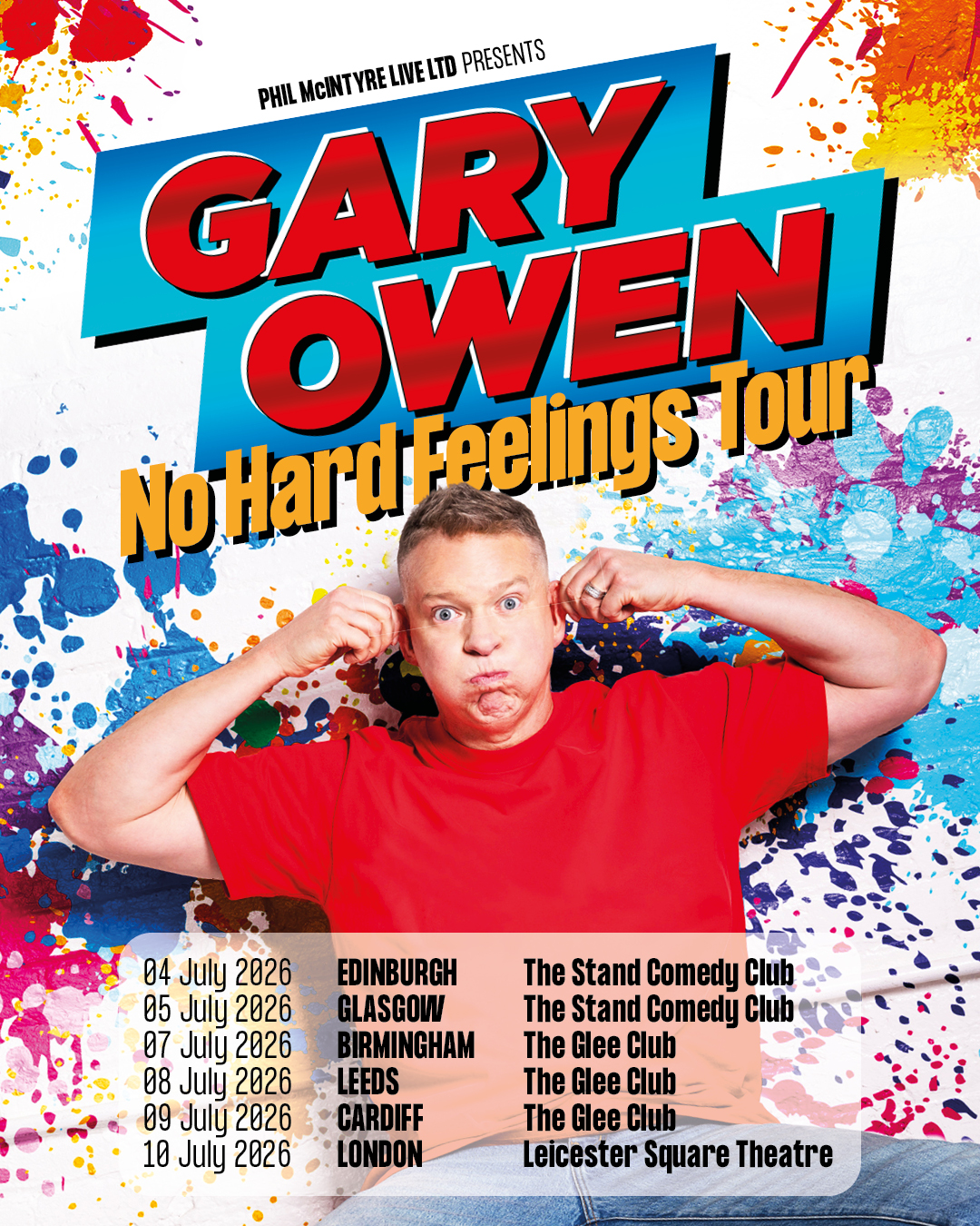 Gary Owen - live comedy at Glee Club Leeds - July 2026