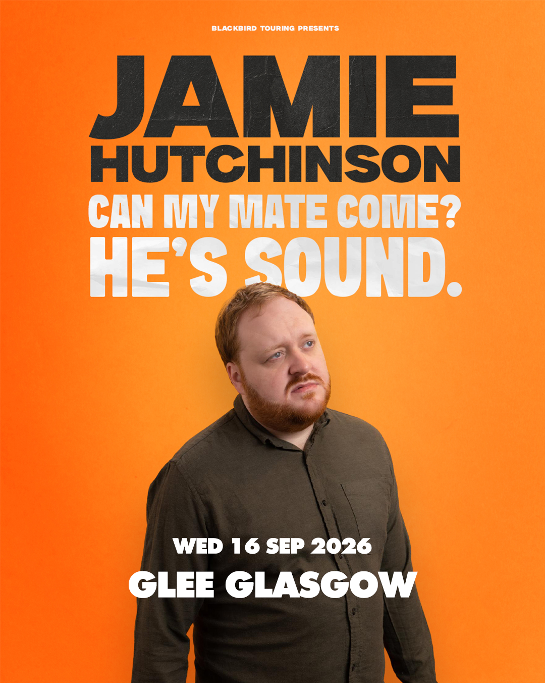 Jamie Hutchinson - live comedy at Glasgow Glee - Sept 2026