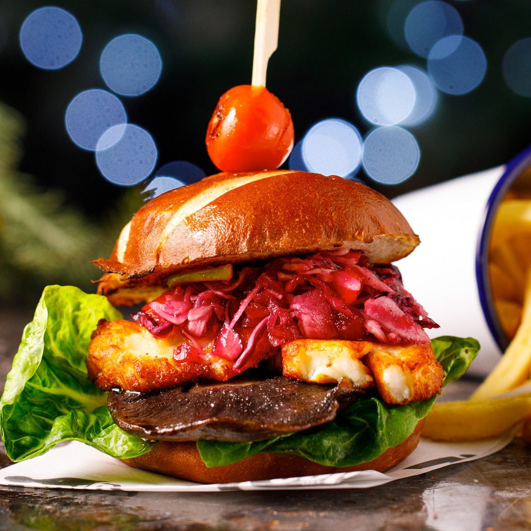 Grilled Mushroom & Halloumi Burger